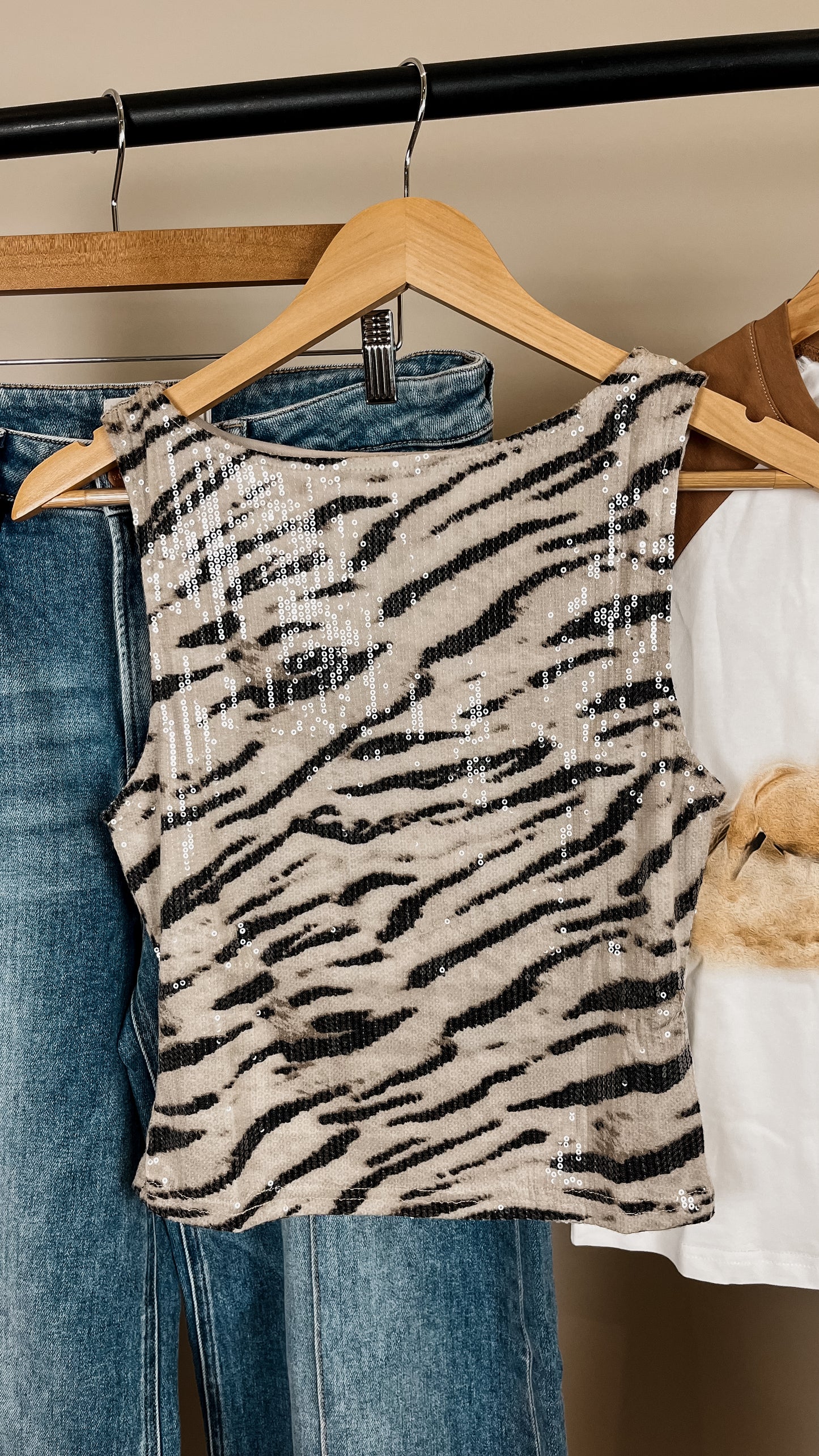 The Zebra Sequin Tank