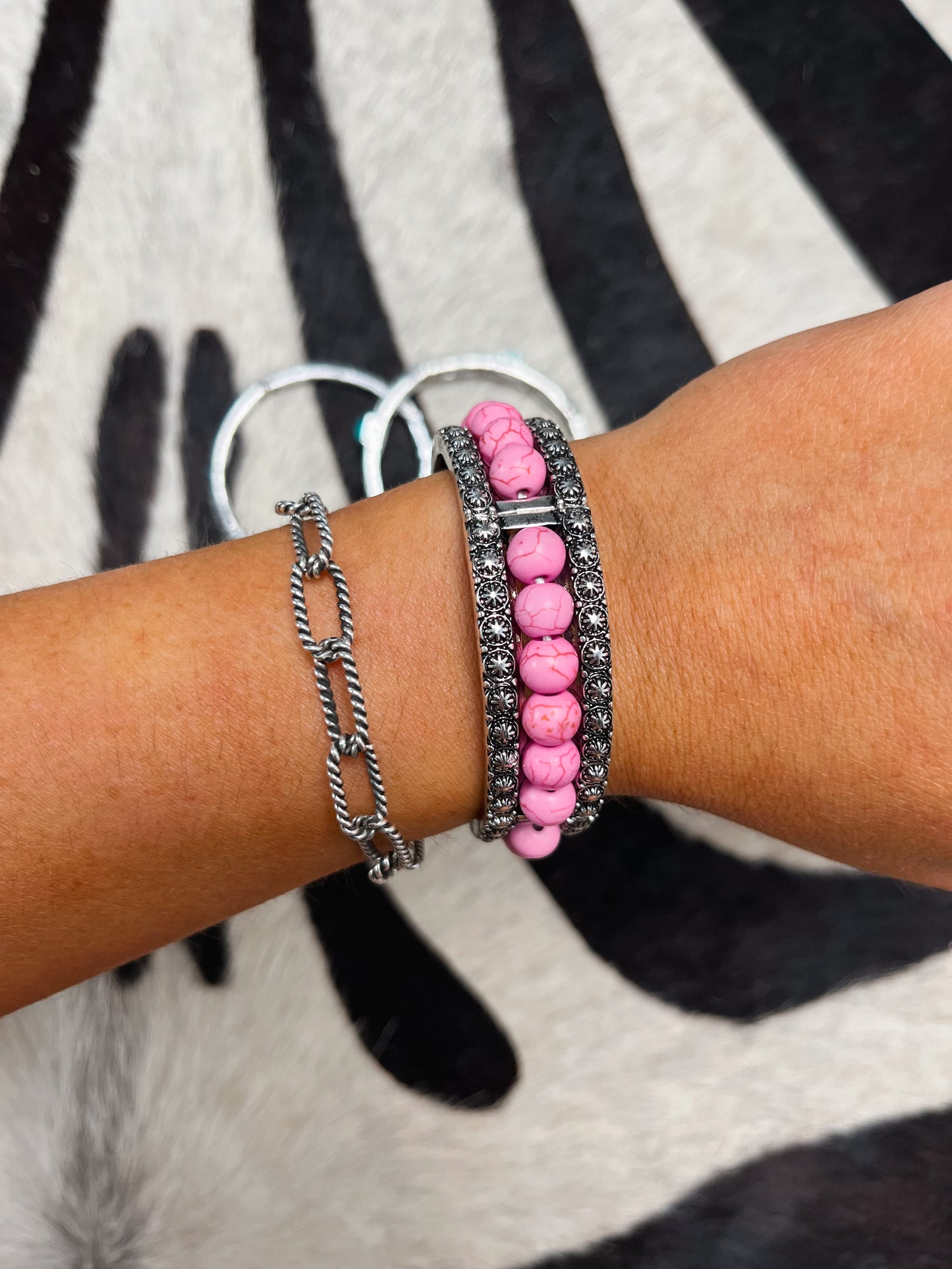 Pink Bead Stretch Bracelet