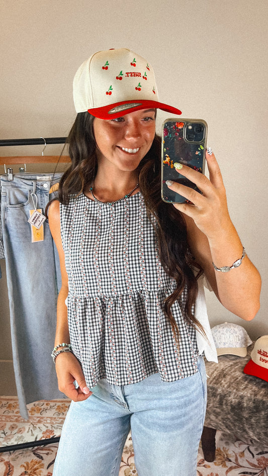 The Gingham Floral Tank