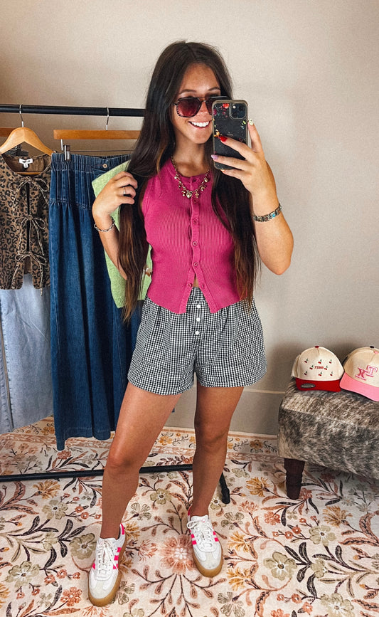 The Pink Button Tank