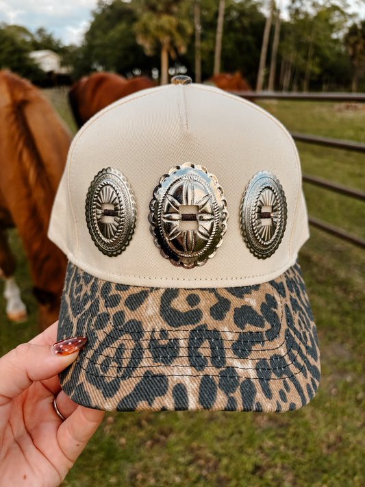 #27 Leopard Concho Hat