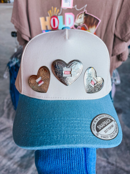 #23 Denim Heart Hat