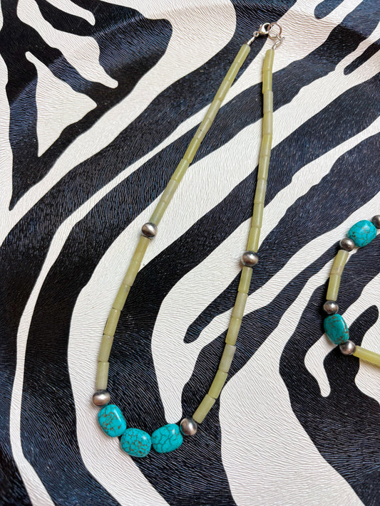 Jade & Turq Necklace - 16"