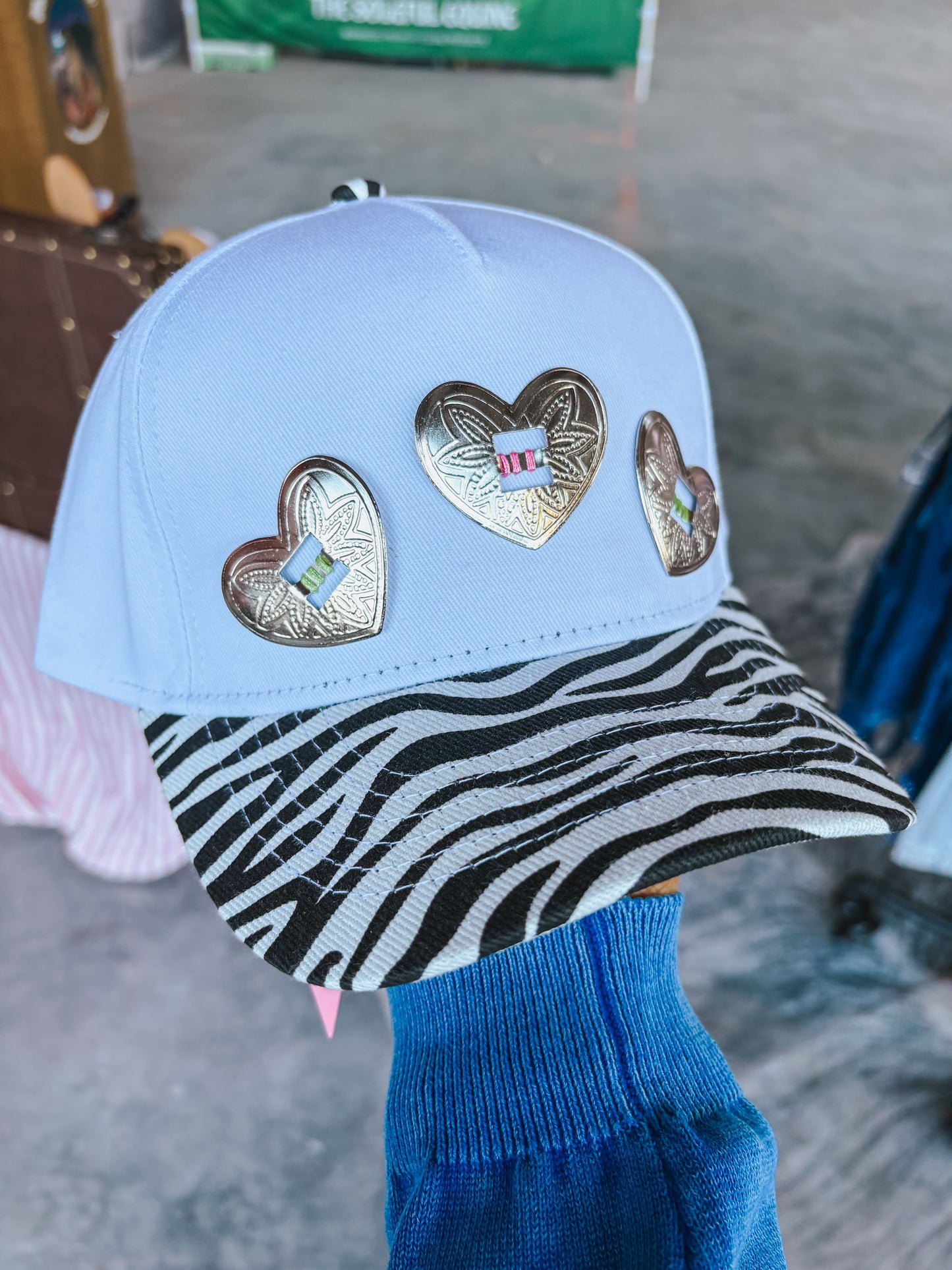#17 Zebra Heart Concho Hat