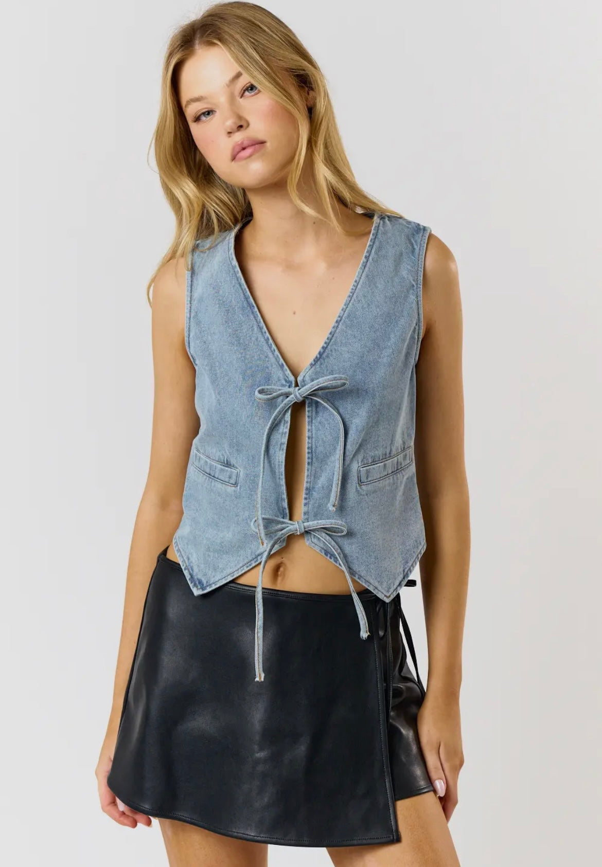 The Denim Tie Vest