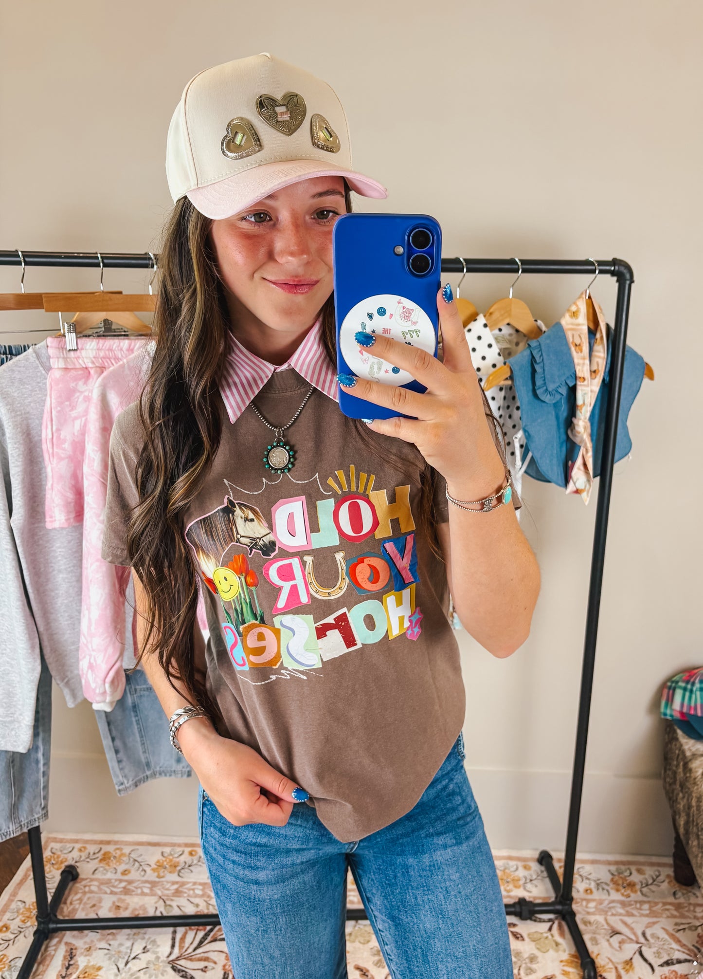 Pink & White Striped Collar