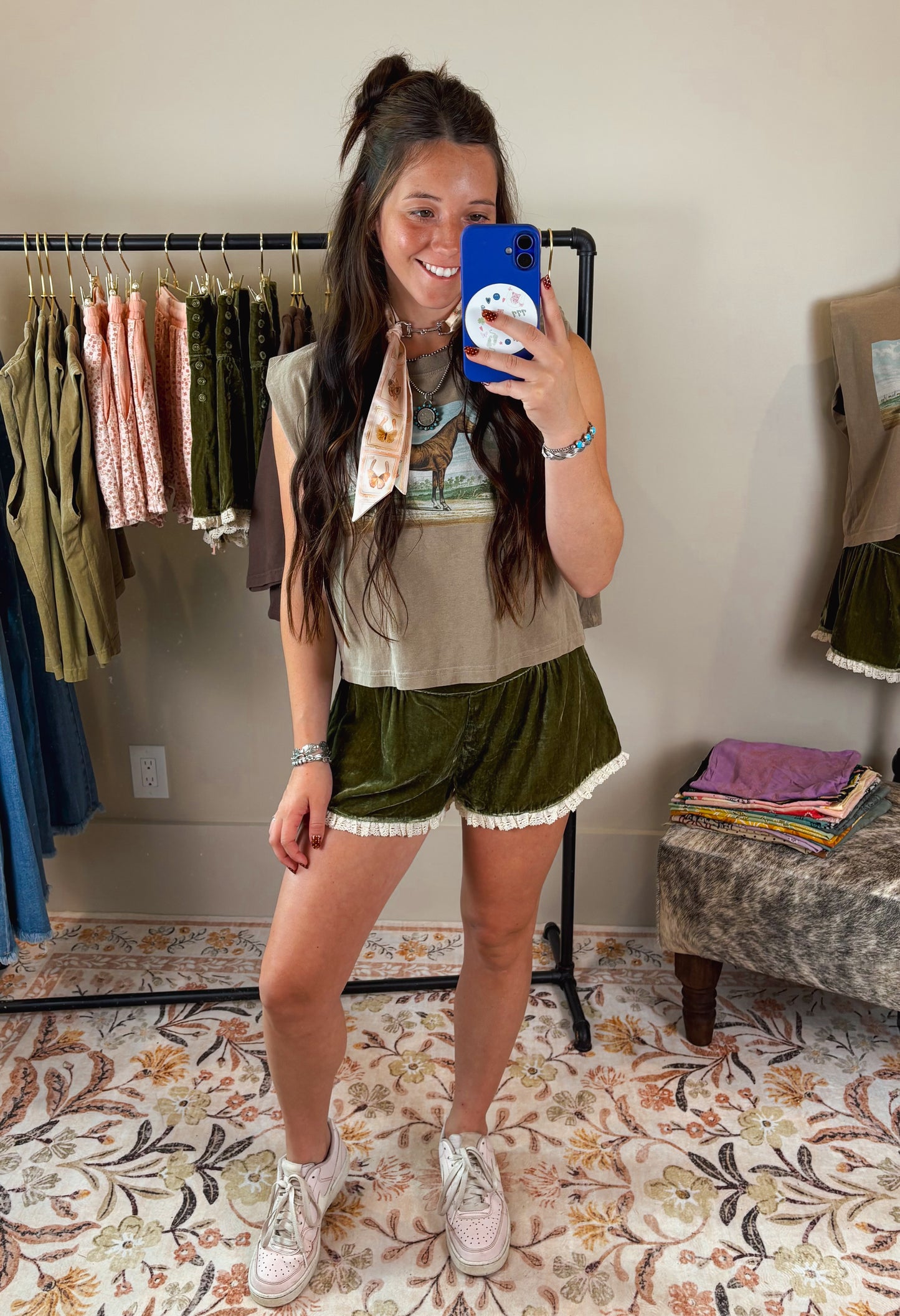 The Green Velvet Shorts