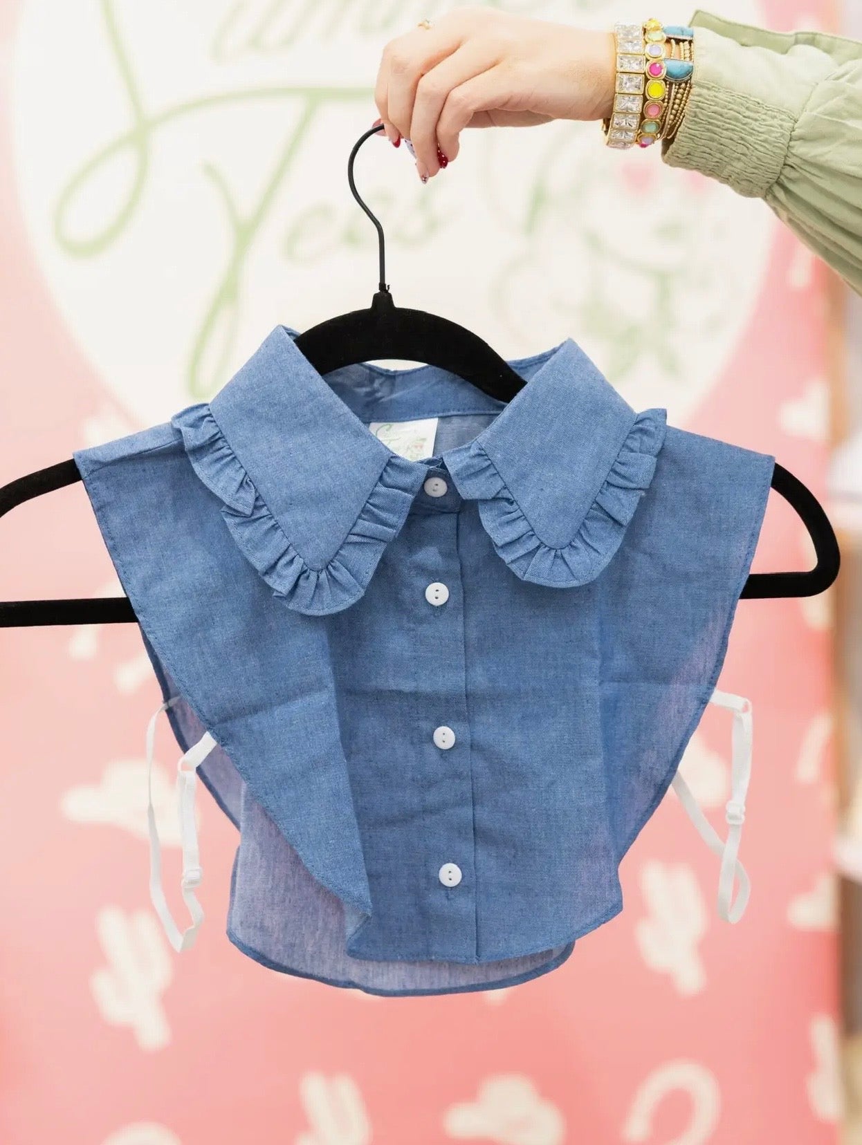 Denim Ruffle Collar