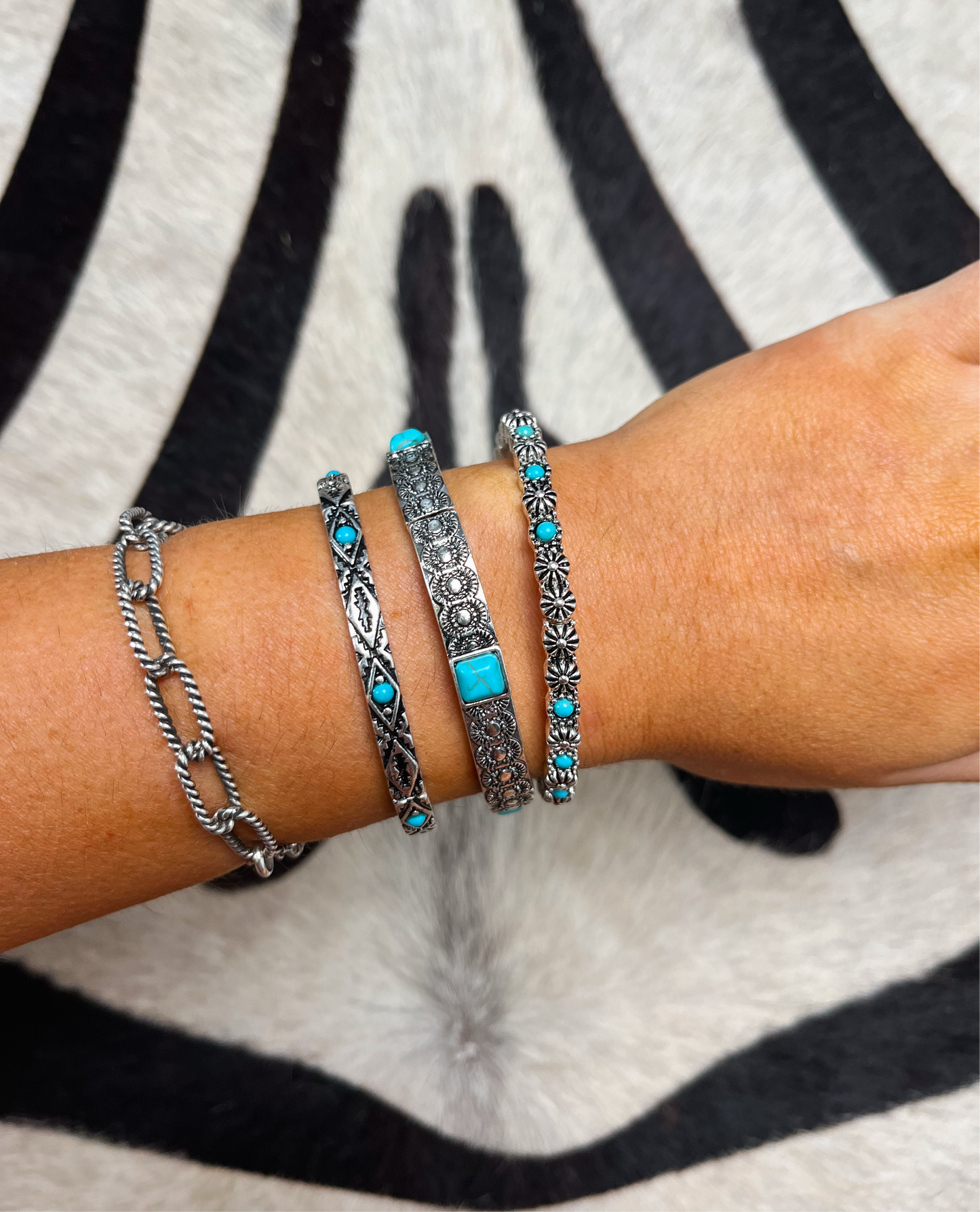 Silver & Stones Stretch Bracelets