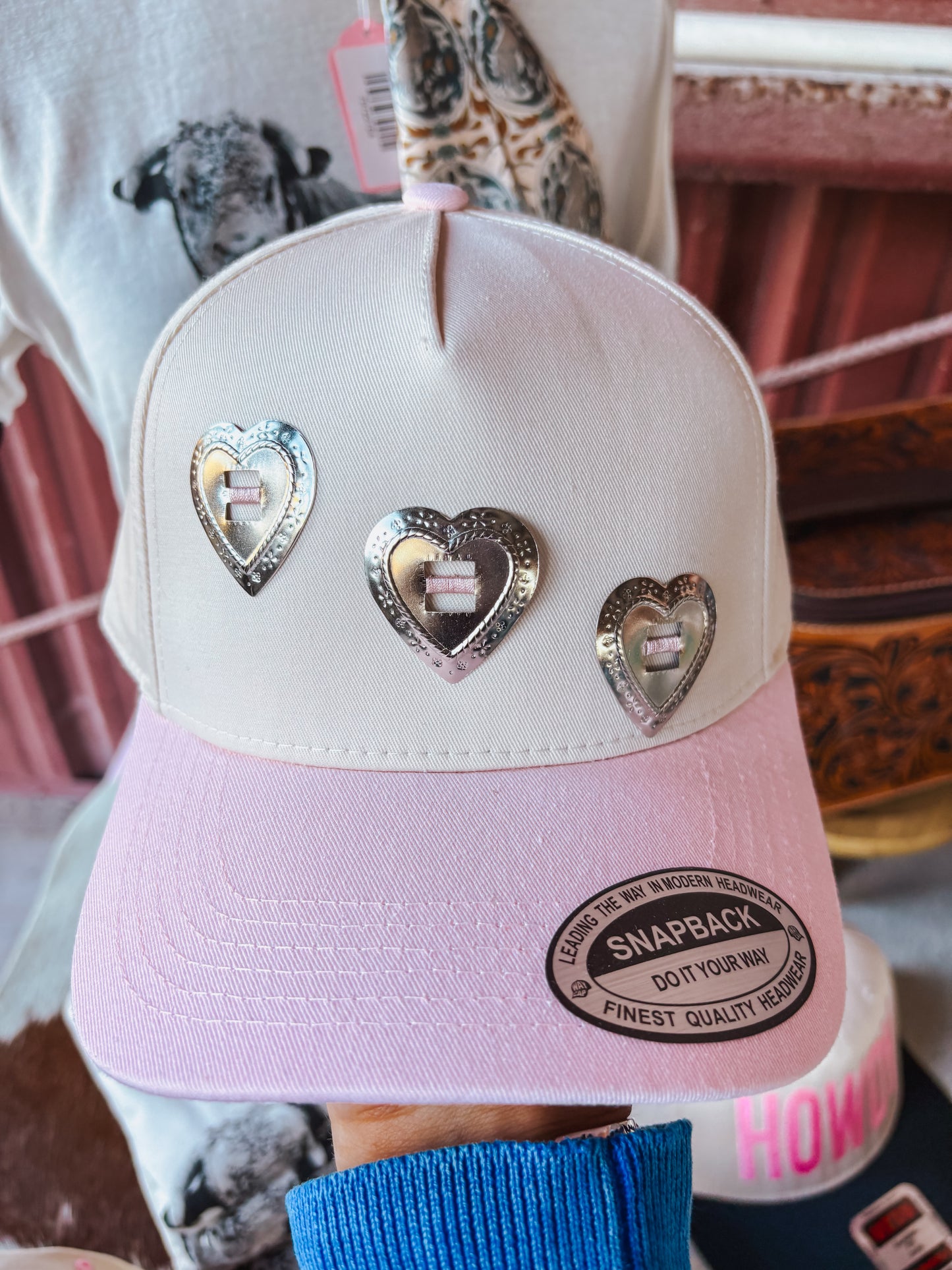 #15 Pink Canvas Concho Hat