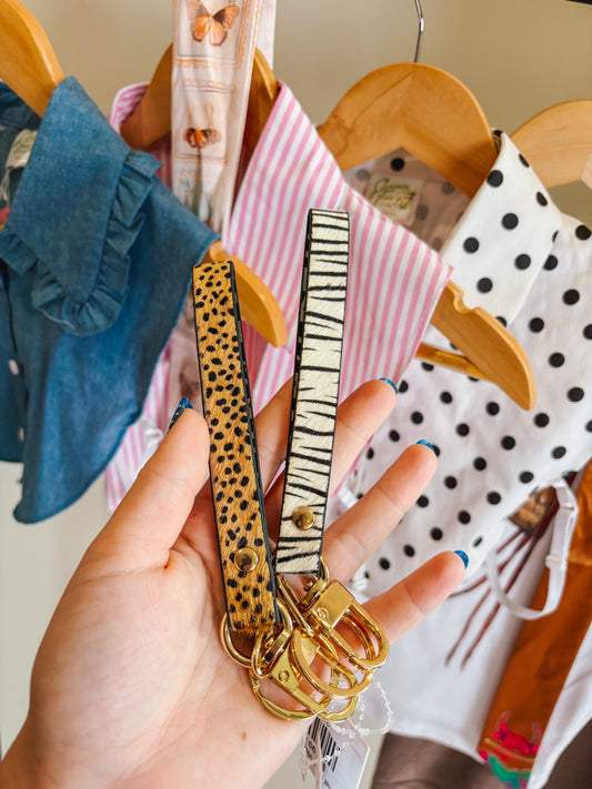 Animal Print Wristlet Keychains